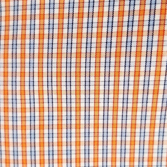 Banana Republic Orange/Blue Plaid Men's Shirt M - Picture 3 of 3